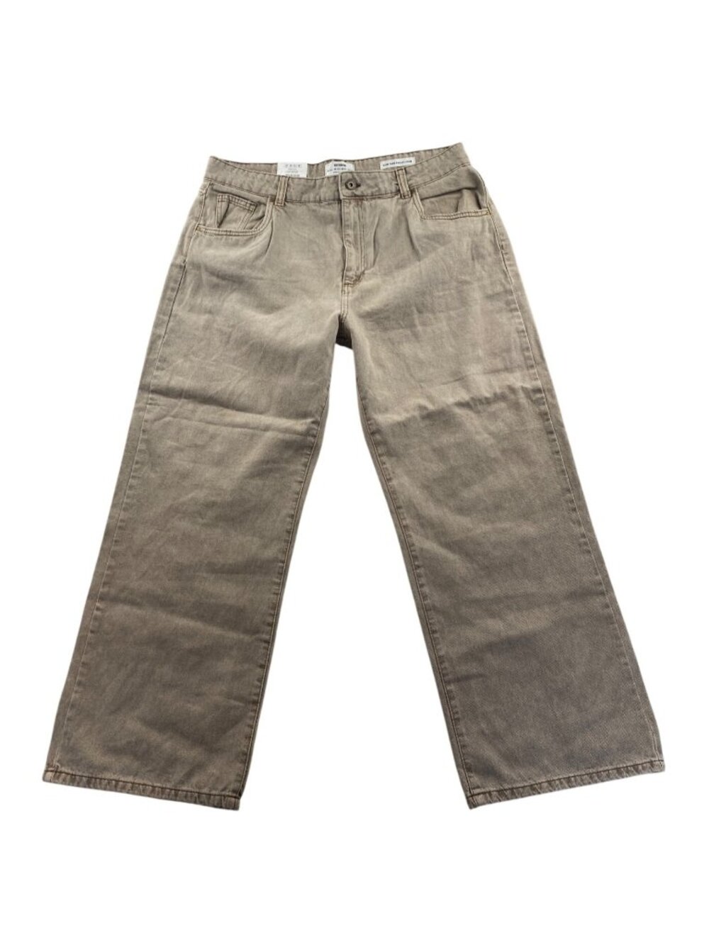 NWT Cotton On Womens Low Rise Baggy Jeans Size 12 Beige Denim Wide Leg Cotton